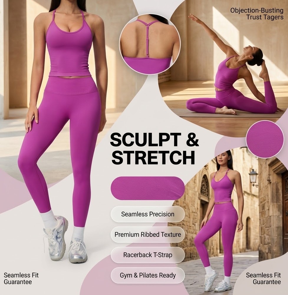 Seamless Ribbed Workout Tank Top - توب يوغا فاخر بدون خياطة للنساء،