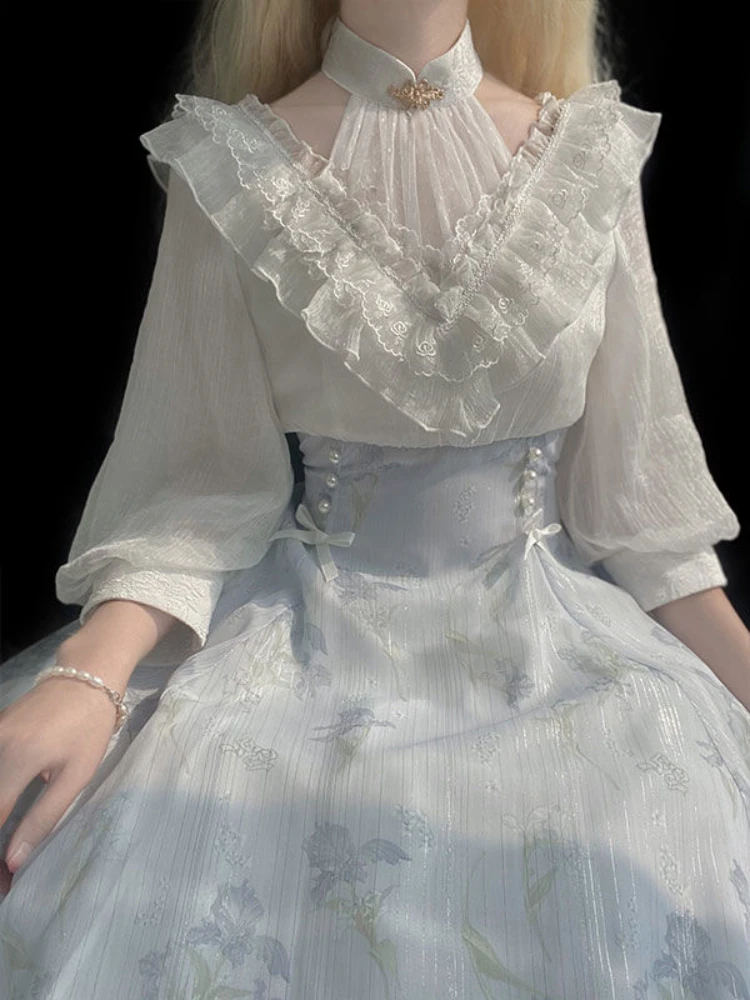 فستان نسائي بقطعة واحدة بنقشة  - مراجعة French Vintage Floral Midi Dress وسعره