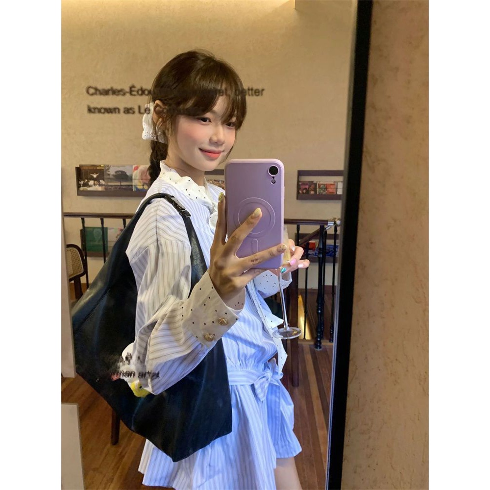 فستان قميص نسائي كوري أنيق بنم - مراجعة Korean Style A Line Shirt Dress وسعره