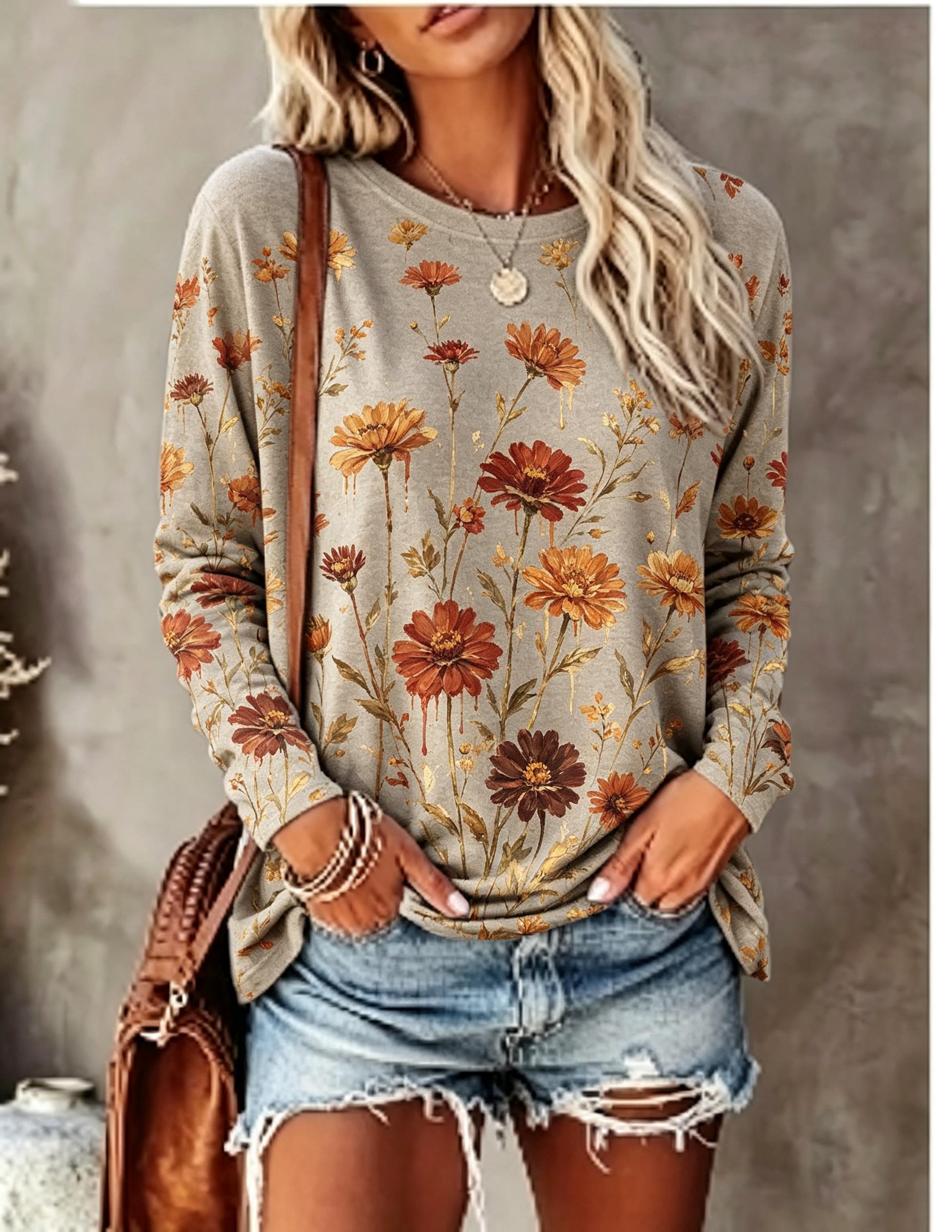 قميص نسائي بأكمام طويلة بطبعة  - مراجعة Blouses وسعره