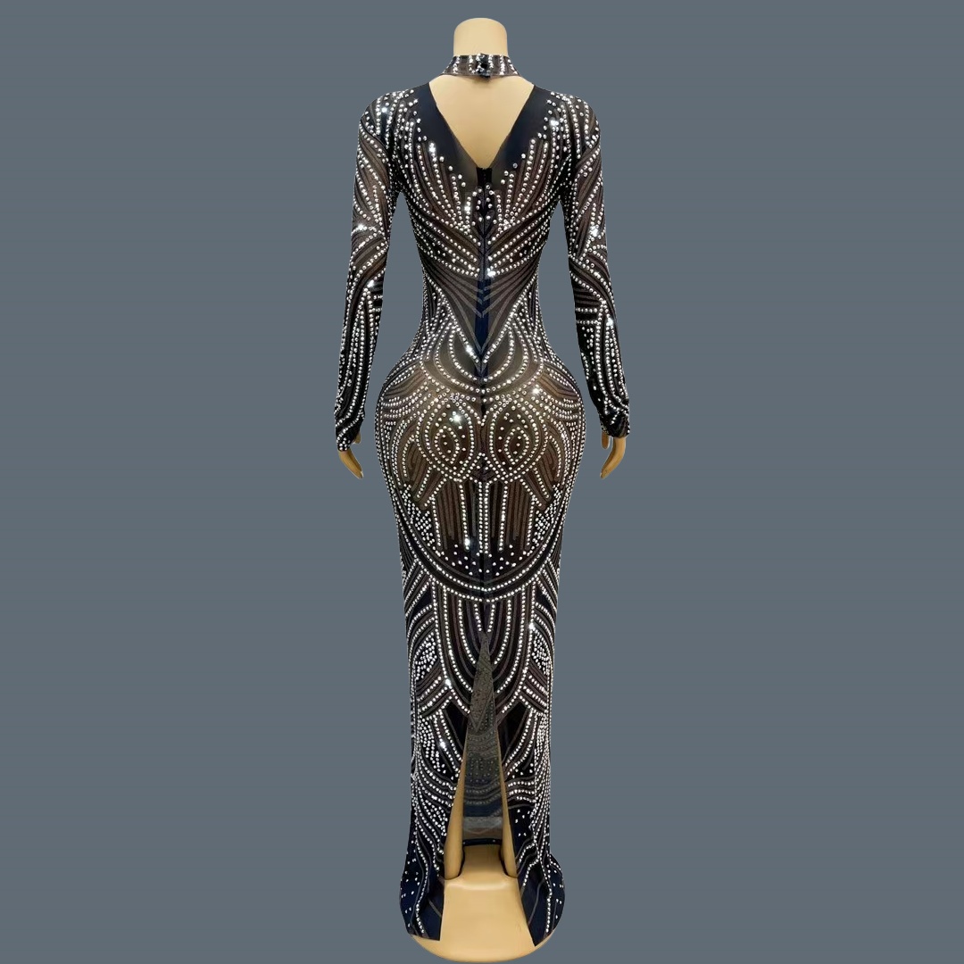 فستان سهرة أسود جديد بتصميم أن - مراجعة Sparkly Rhinestone Club Party Dress وسعره