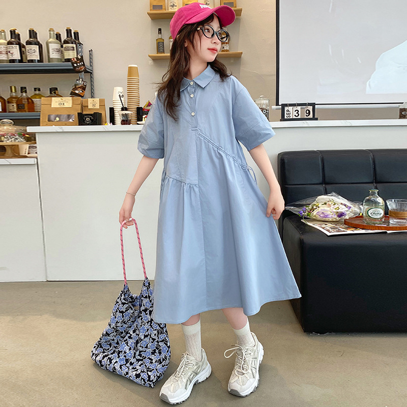 ملابس الأطفال الكورية الفتيات  - مراجعة Korean Style A Line Shirt Dress وسعره