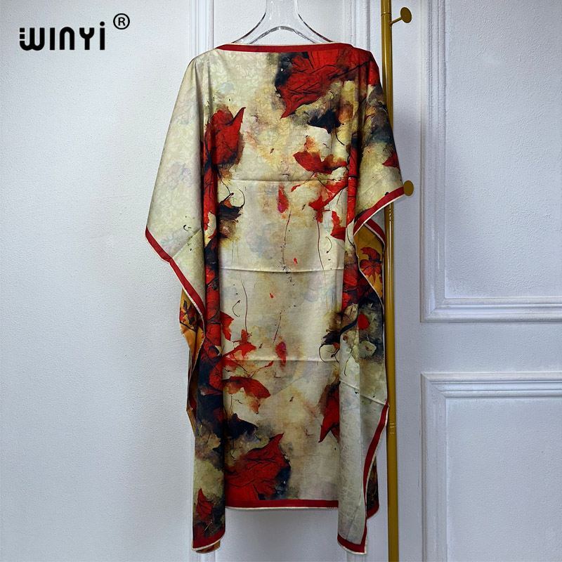 فستان شاطئ أنيق مطبوع من ويني  - مراجعة Boho Summer Beach Maxi Dress وسعره