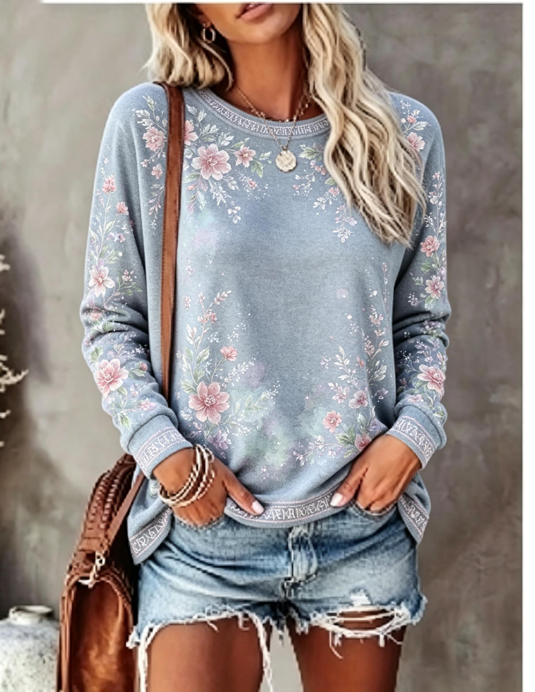 تي شيرت نسائي برقبة دائرية وأك - مراجعة Blouses وسعره